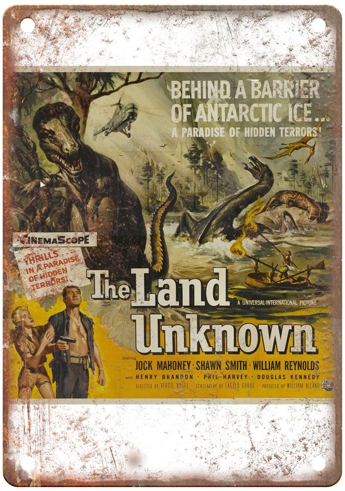 Land Unknown Vintage Movie Poster Old Retro Look Metal Sign