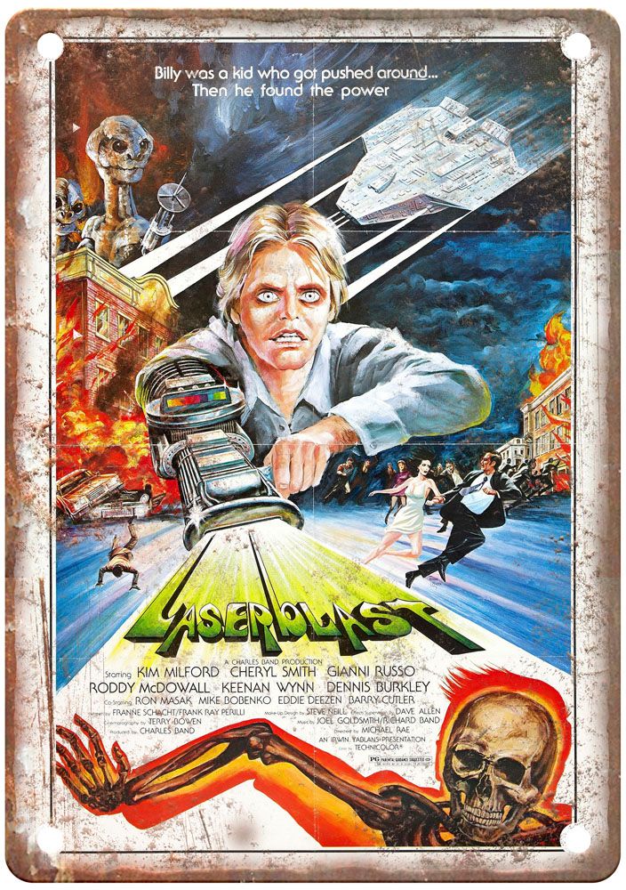 Laserblast Vintage Movie Poster Old Retro Look Metal Sign