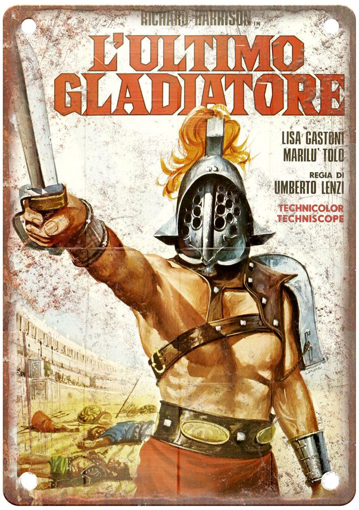 Last Gladiator Vintage Movie Poster Old Retro Look Metal Sign