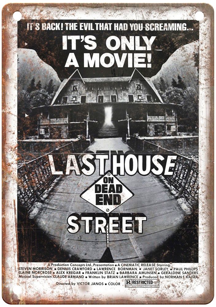 Last House On Dead End Street Vintage Movie Poster Old Retro Look Metal Sign