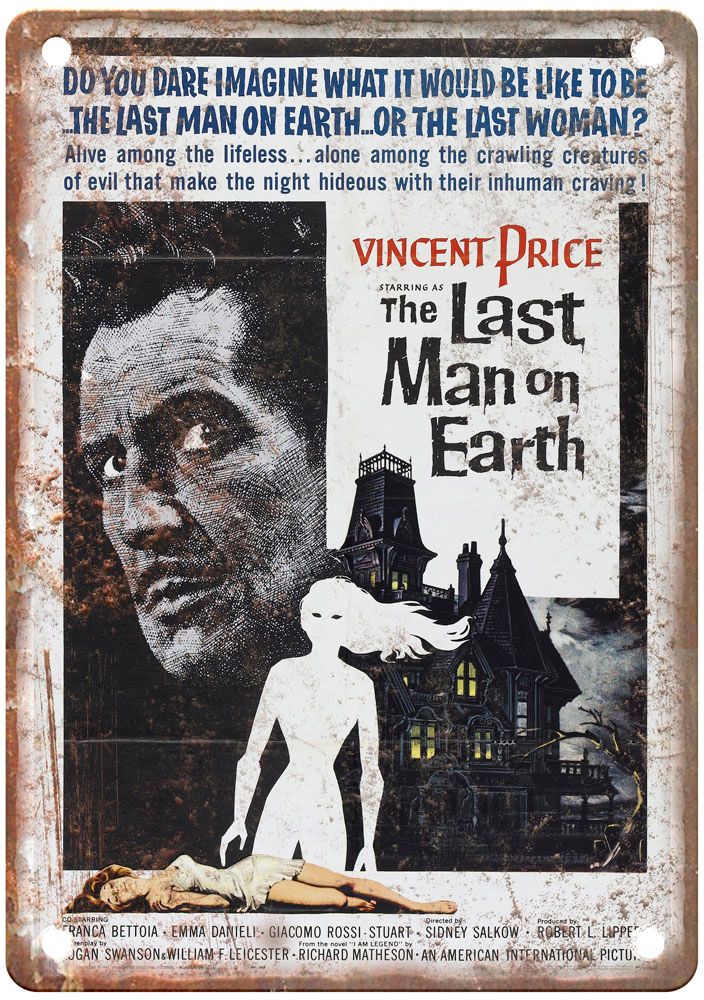 Last Man On Earth Vintage Movie Poster Old Retro Look Metal Sign