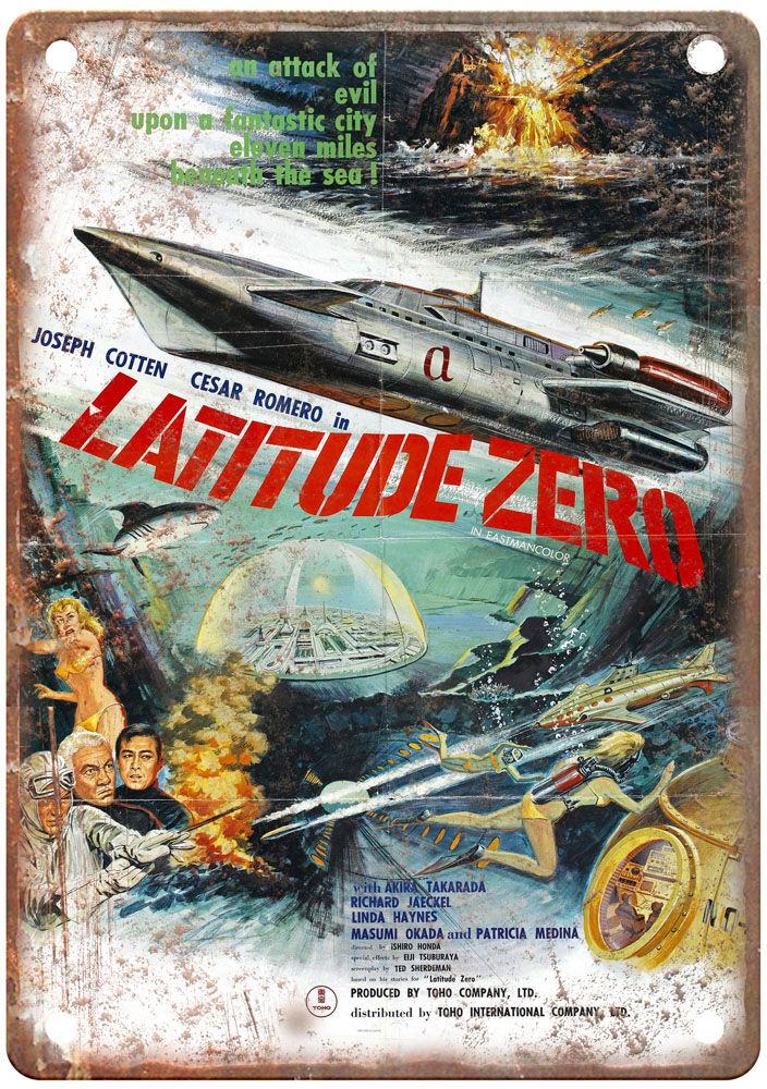 Latitude Zero Vintage Movie Poster Old Retro Look Metal Sign