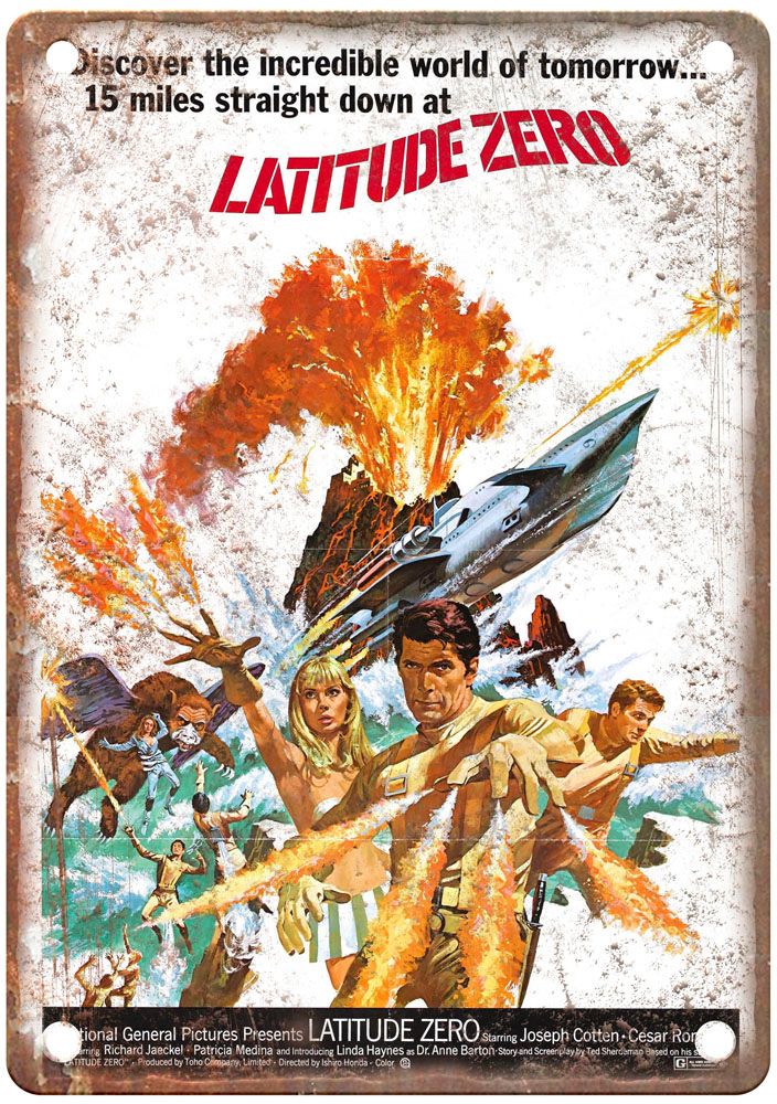 Latitude Zero Vintage Movie Poster Old Retro Look Metal Sign