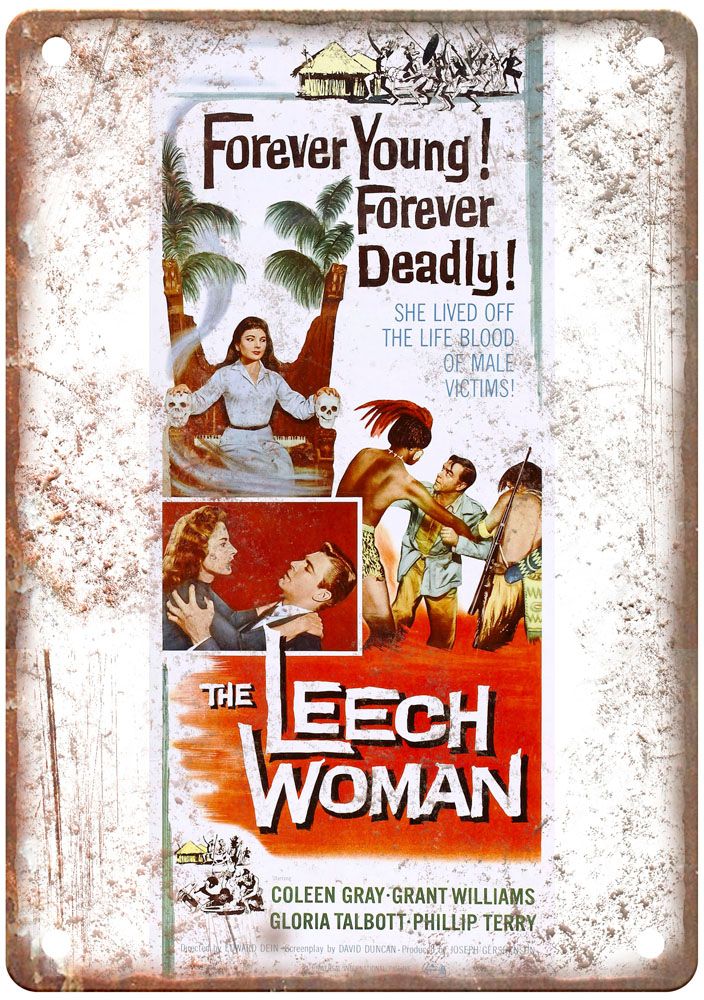 Leech Woman Vintage Movie Poster Old Retro Look Metal Sign