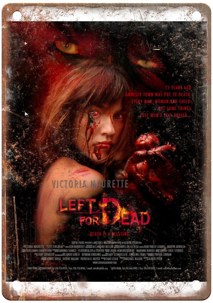 Left For Dead Vintage Movie Poster Old Retro Look Metal Sign