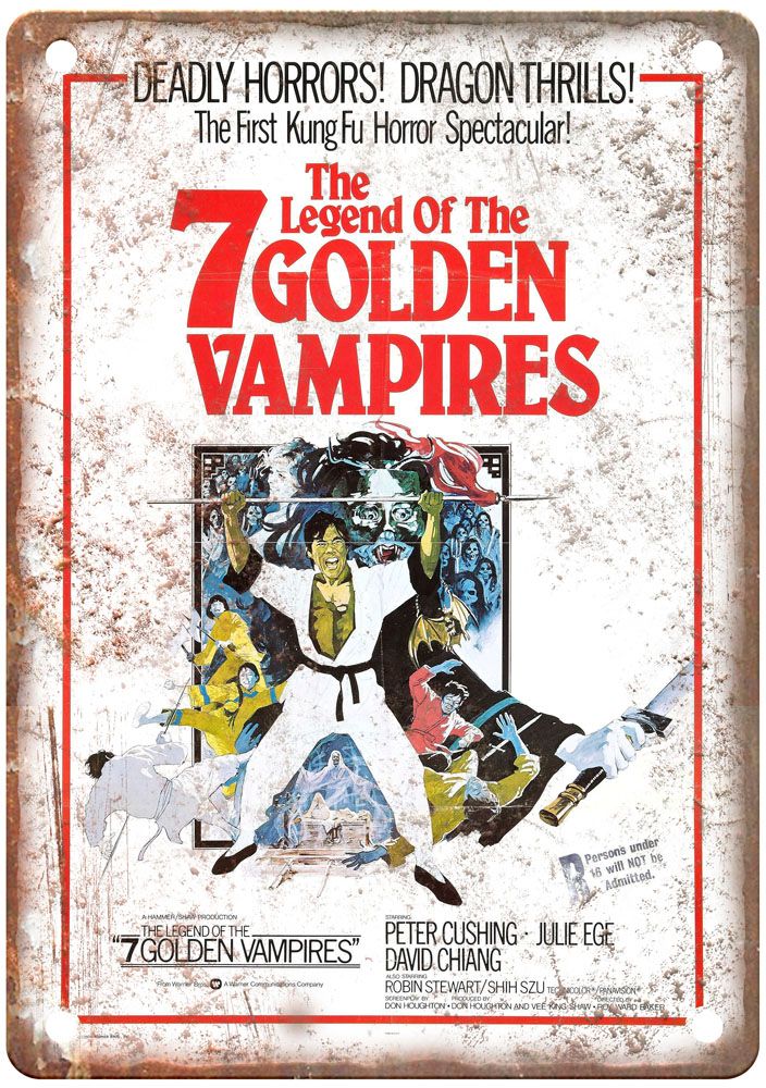 Legend Of 7 Golden Vampires Vintage Movie Poster Old Retro Look Metal Sign