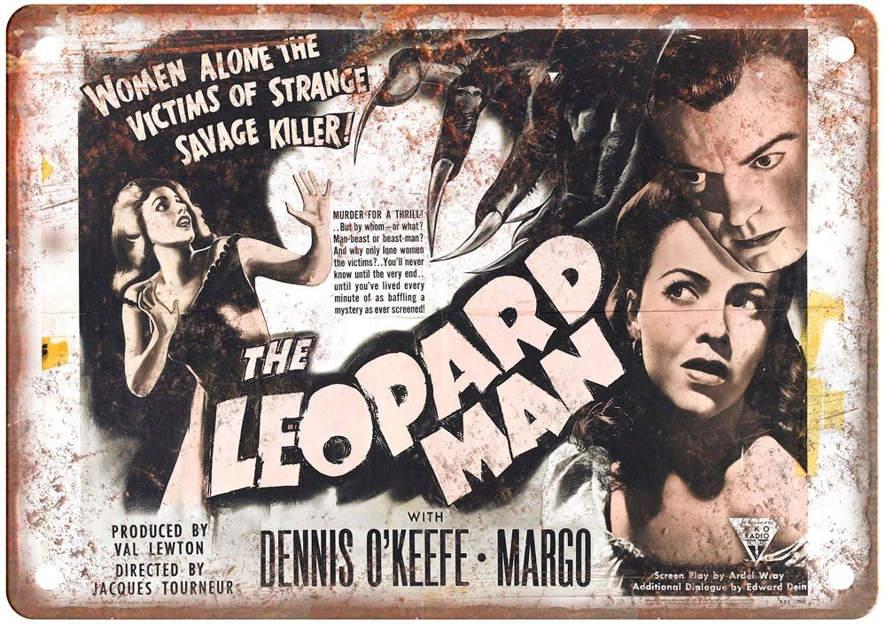 Leopard Man Vintage Movie Poster Old Retro Look Metal Sign