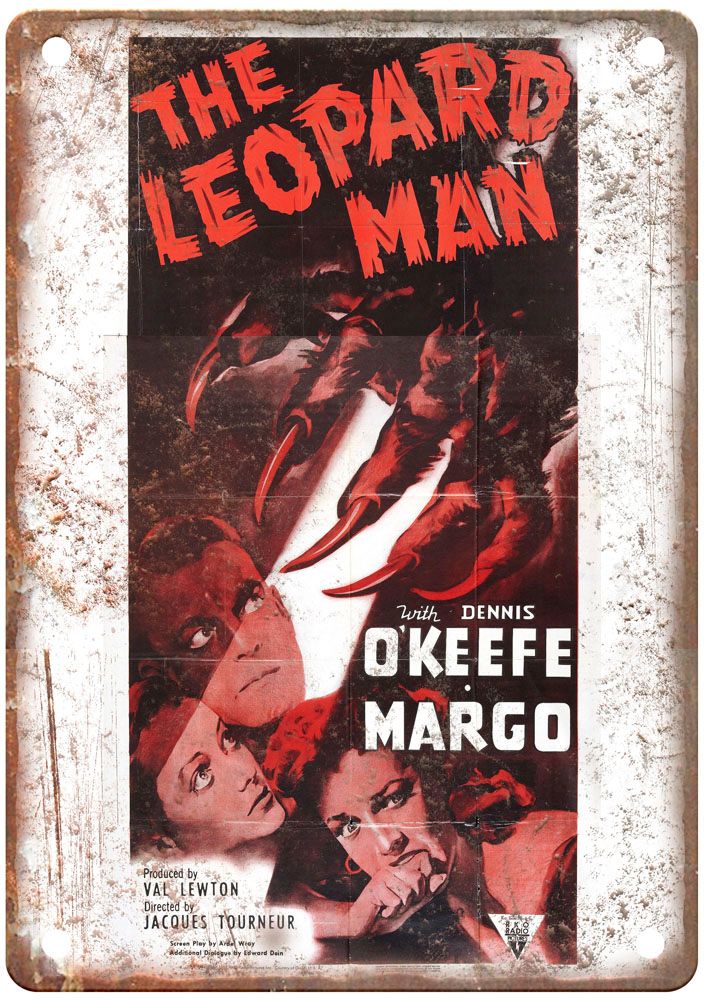 Leopard Man Vintage Movie Poster Old Retro Look Metal Sign