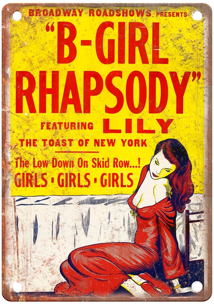 B Girl Rhapsody Vintage Movie Poster Old Retro Look Metal Sign