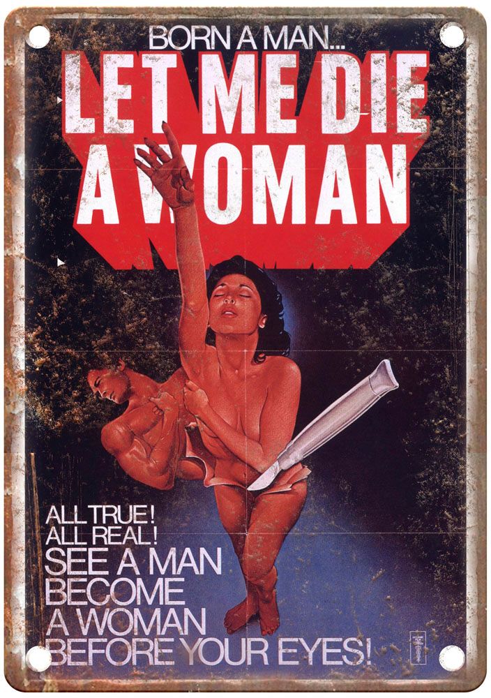 Let Me Die A Woman Vintage Movie Poster Old Retro Look Metal Sign