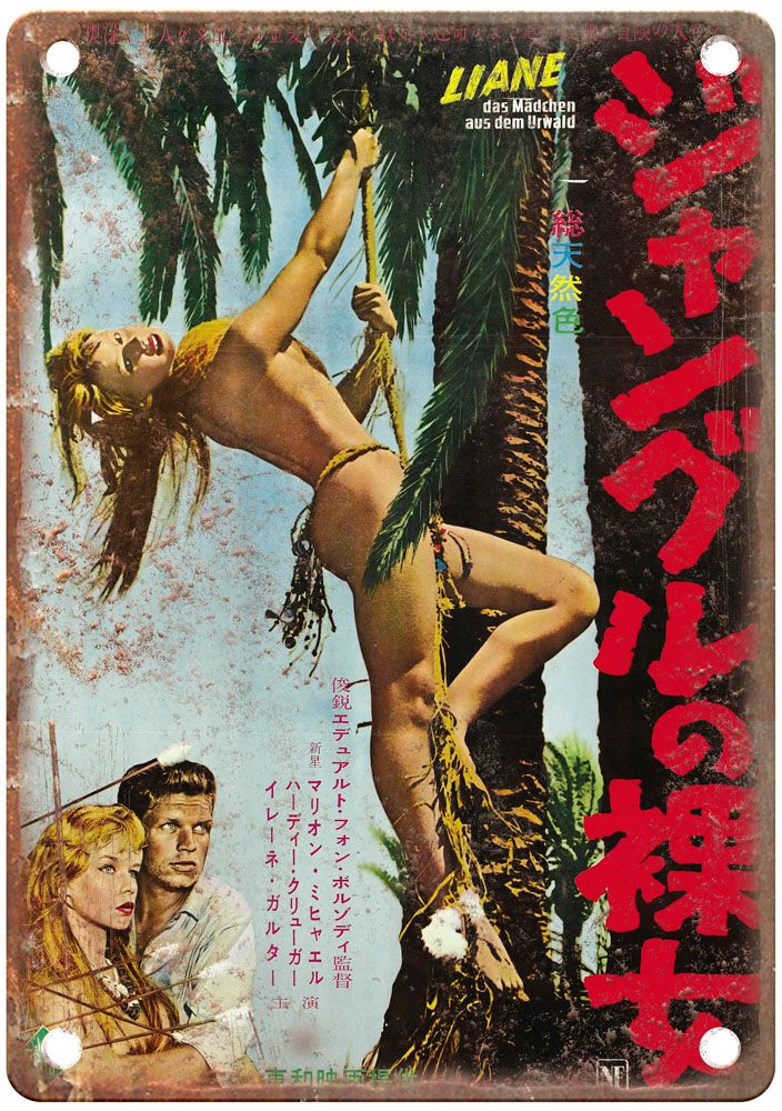 Liane Jungle Goddess Vintage Movie Poster Old Retro Look Metal Sign