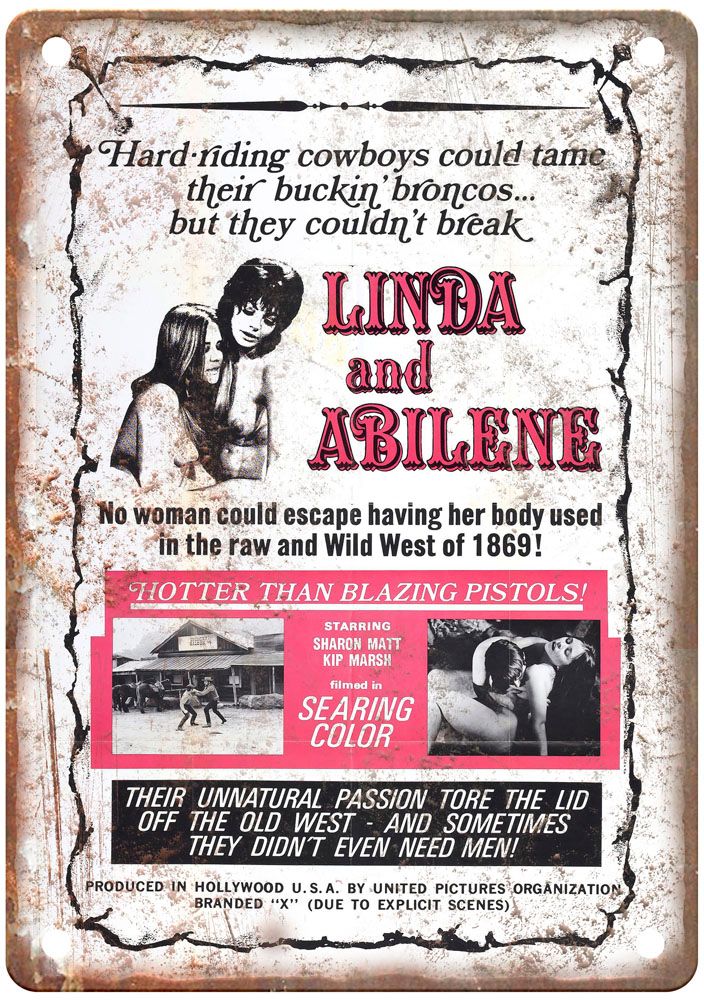 Linda And Abilene Vintage Movie Poster Old Retro Look Metal Sign