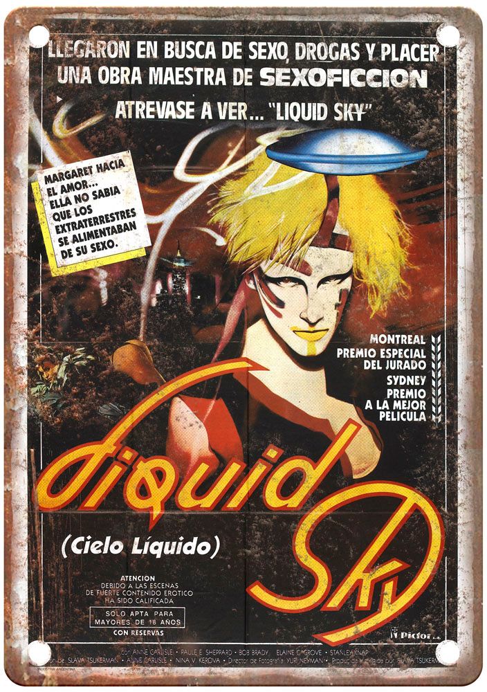 Liquid Sky Vintage Movie Poster Old Retro Look Metal Sign