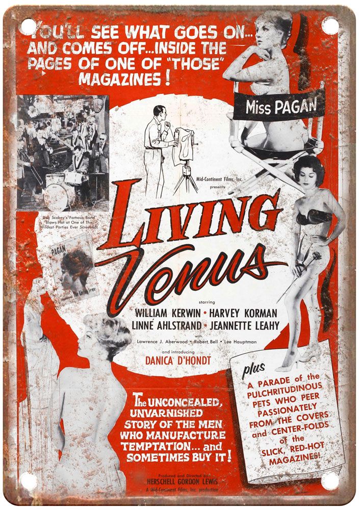 Living Venus Vintage Movie Poster Old Retro Look Metal Sign