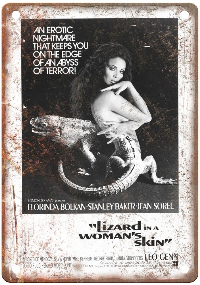 Lizard In Womans Skin Vintage Movie Poster Old Retro Look Metal Sign