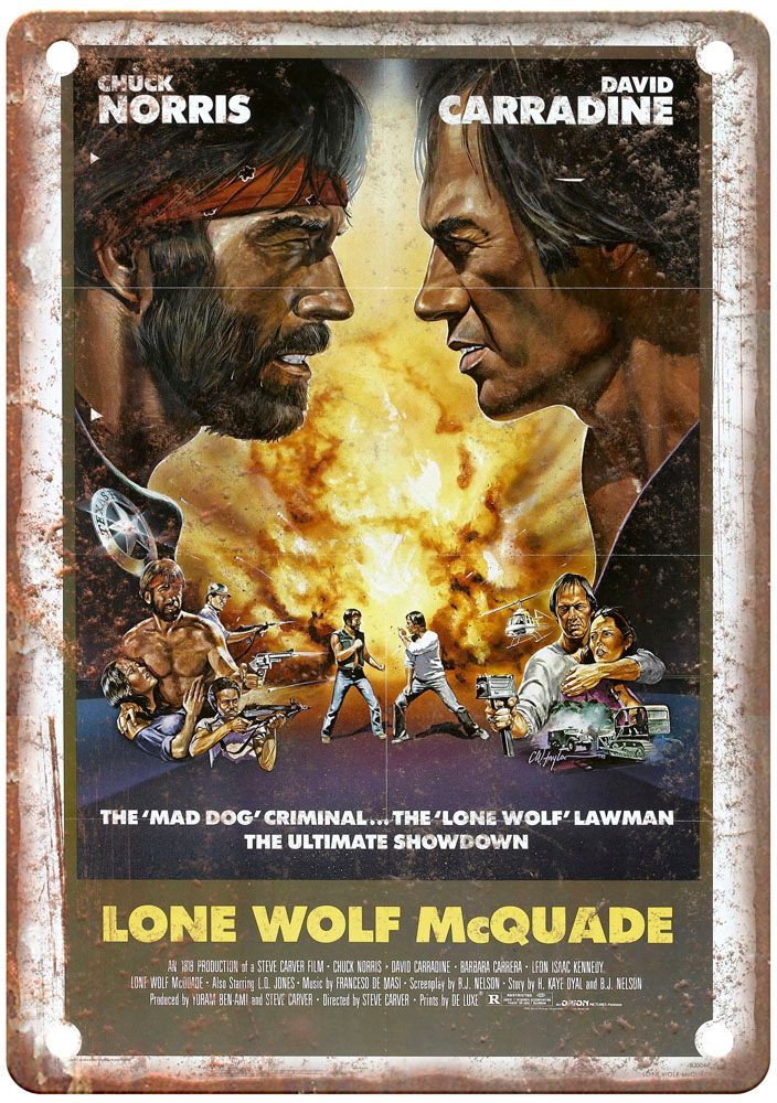 Lone Wolf Mcquade Vintage Movie Poster Old Retro Look Metal Sign