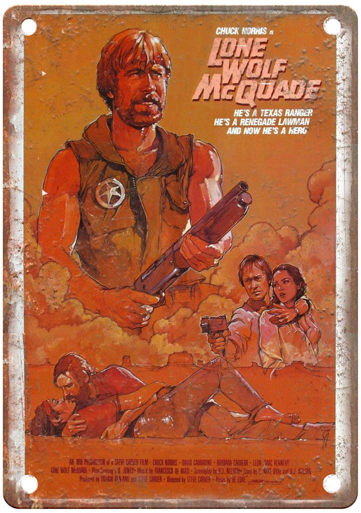 Lone Wolf Mcquade Vintage Movie Poster Old Retro Look Metal Sign