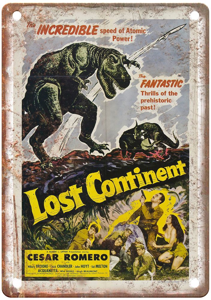 Lost Continent 1951 Vintage Movie Poster Old Retro Look Metal Sign