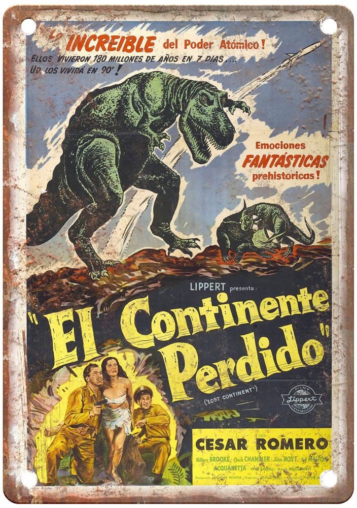 Lost Continent 1951 Vintage Movie Poster Old Retro Look Metal Sign