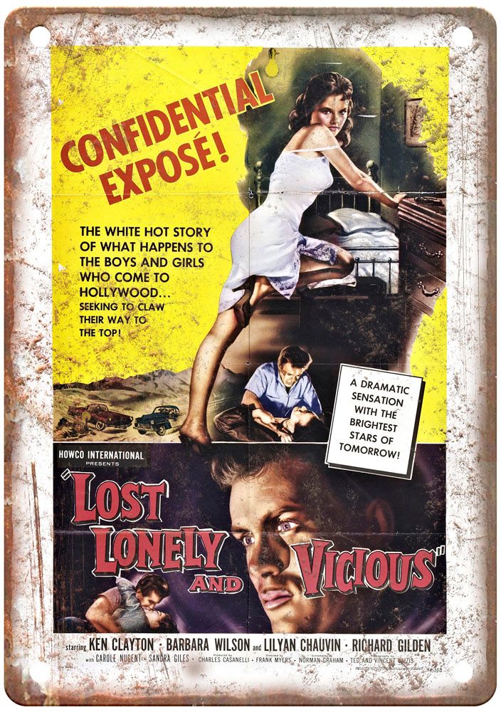 Lost Lonely And Vicious Vintage Movie Poster Old Retro Look Metal Sign