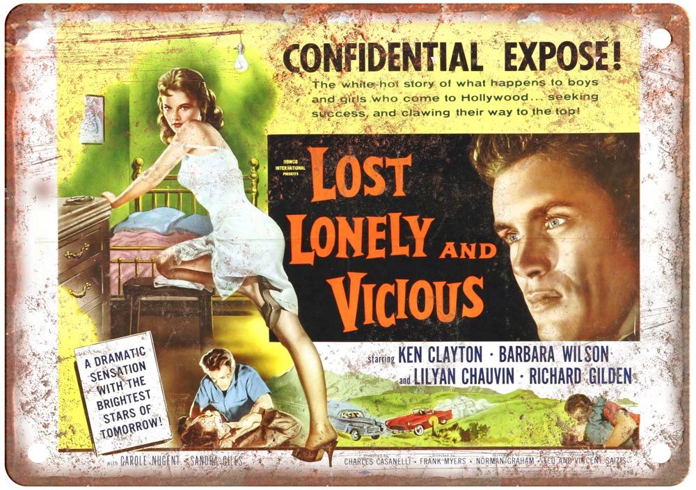 Lost Lonely And Vicious Vintage Movie Poster Old Retro Look Metal Sign