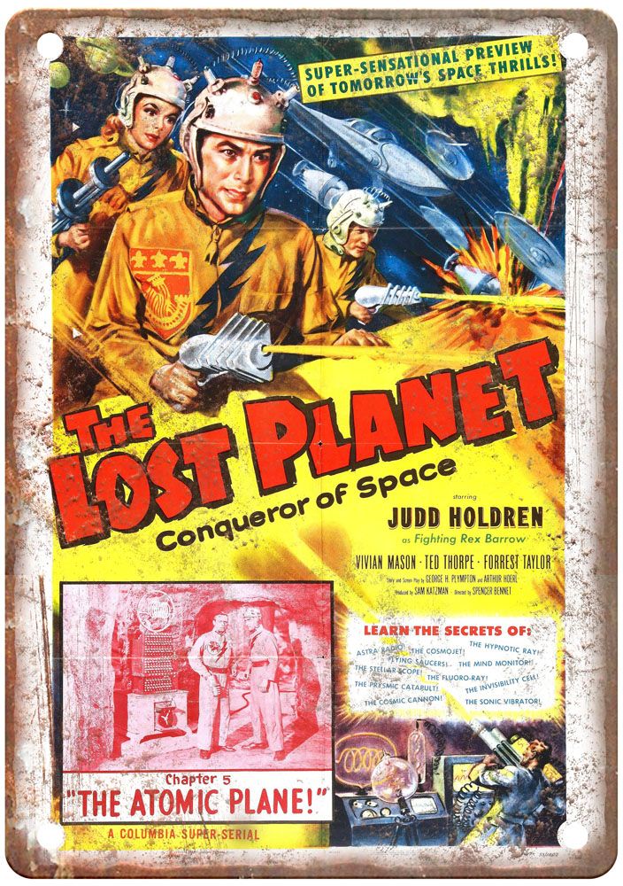 Lost Planet Vintage Movie Poster Old Retro Look Metal Sign