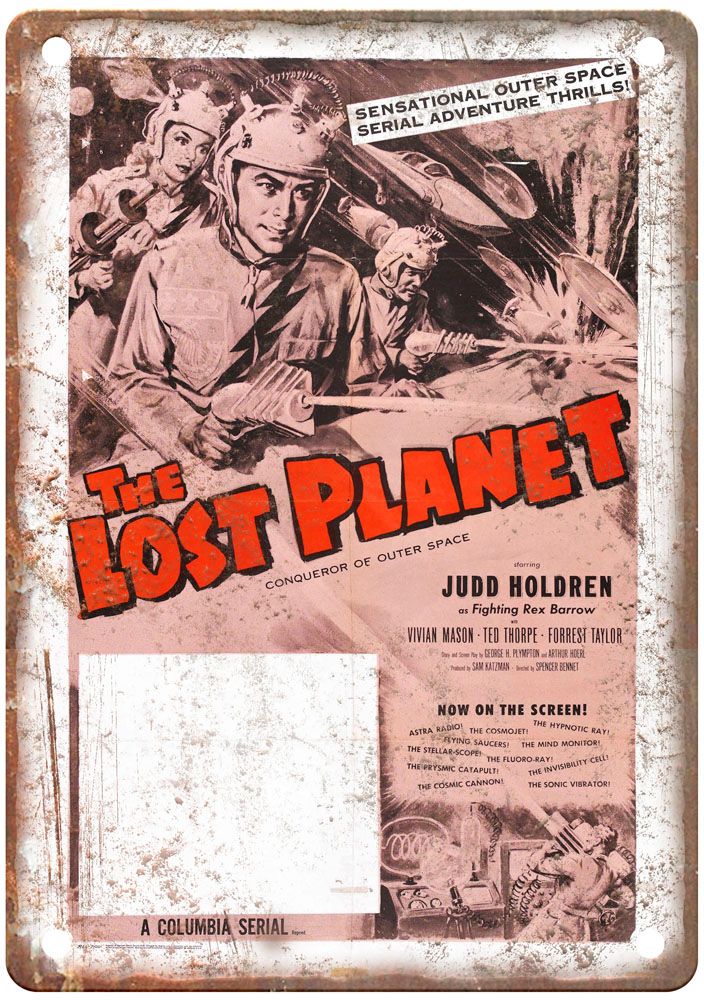 Lost Planet Vintage Movie Poster Old Retro Look Metal Sign