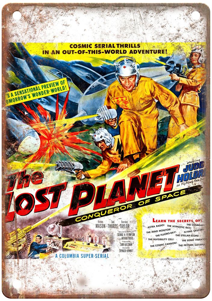 Lost Planet Vintage Movie Poster Old Retro Look Metal Sign