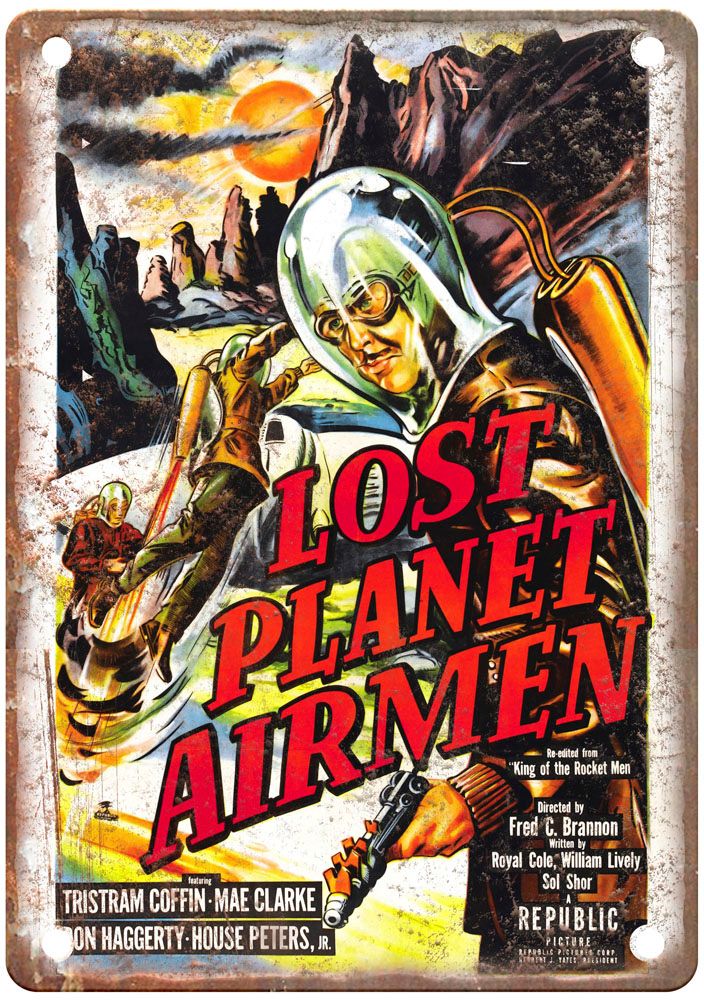 Lost Planet Airmen Vintage Movie Poster Old Retro Look Metal Sign