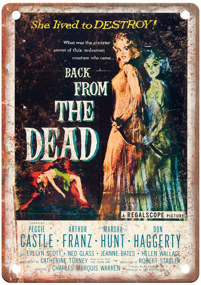 Back From Dead Vintage Movie Poster Old Retro Look Metal Sign