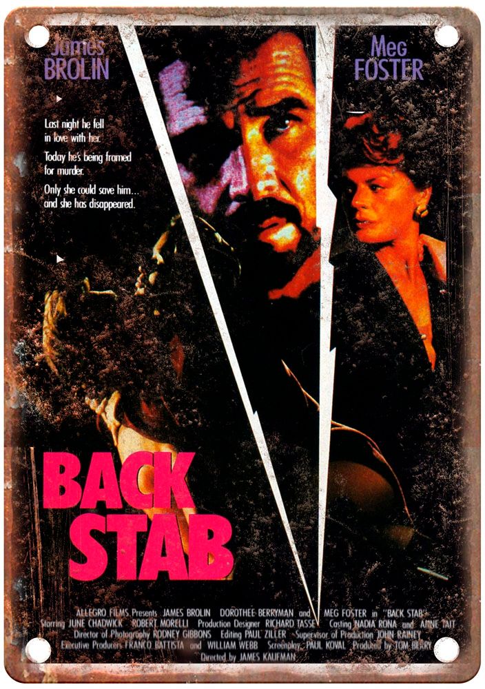 Back Stab Vintage Movie Poster Old Retro Look Metal Sign