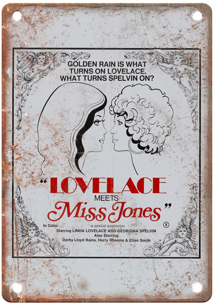 Lovelace Meets Miss Jones Vintage Movie Poster Old Retro Look Metal Sign