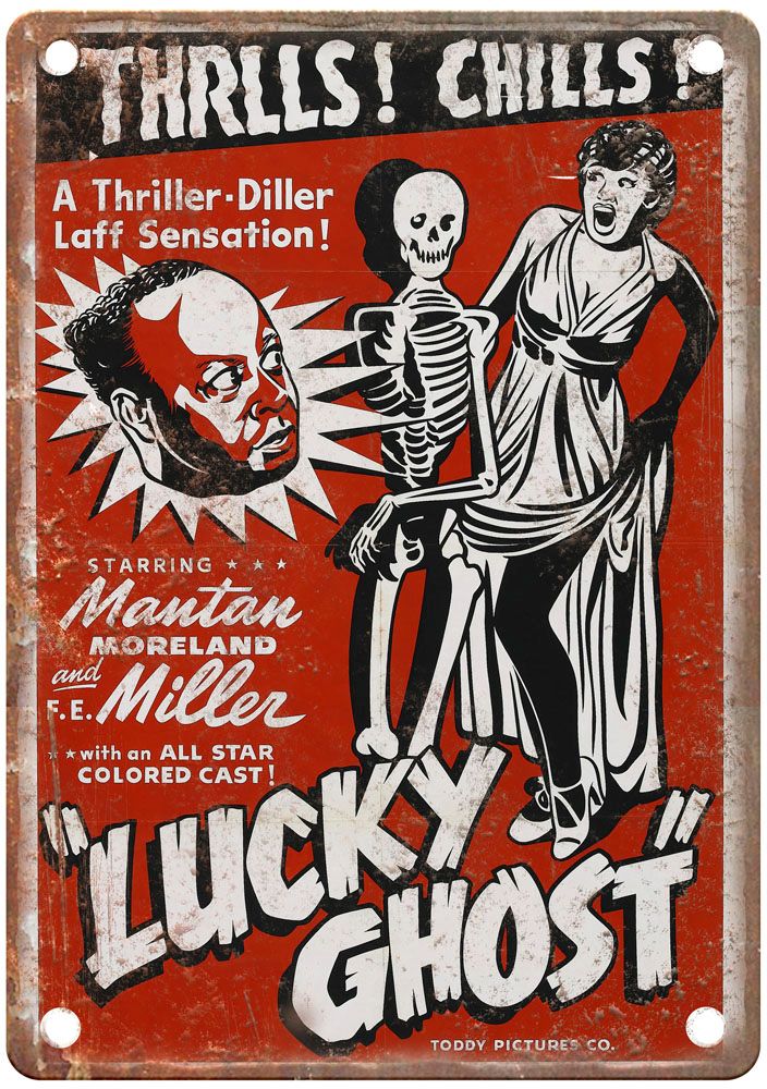 Lucky Ghost Vintage Movie Poster Old Retro Look Metal Sign