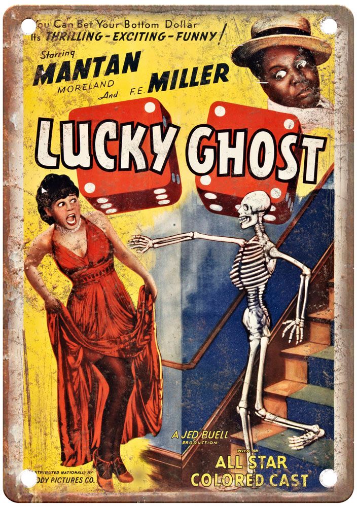 Lucky Ghost Vintage Movie Poster Old Retro Look Metal Sign