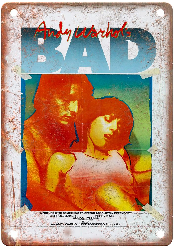 Bad 1977 Vintage Movie Poster Old Retro Look Metal Sign