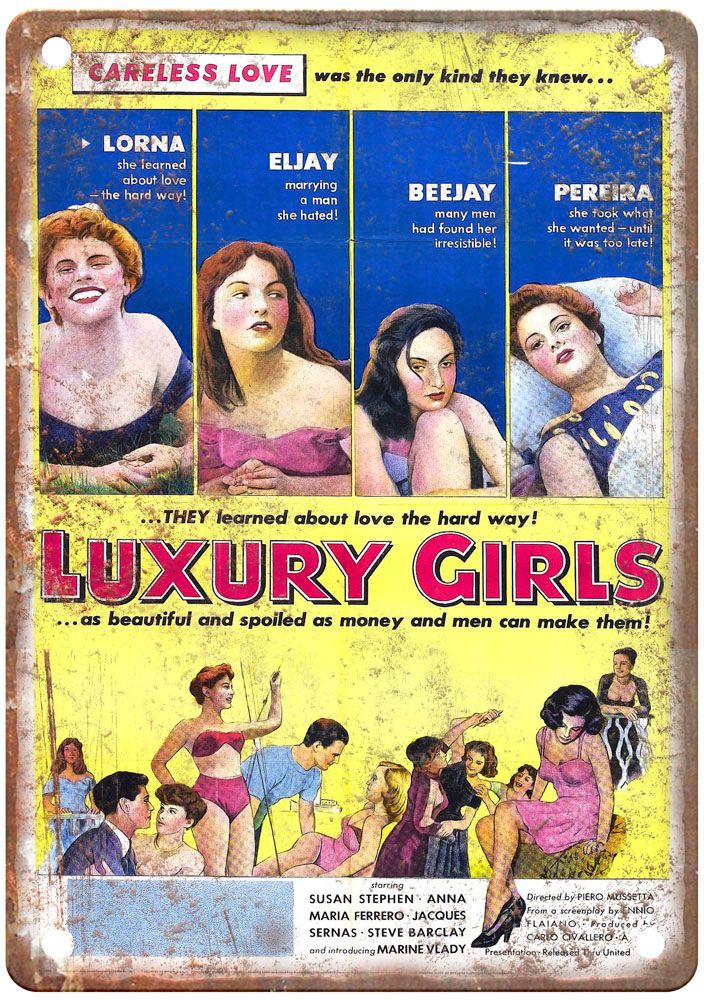 Luxury Girls Vintage Movie Poster Old Retro Look Metal Sign