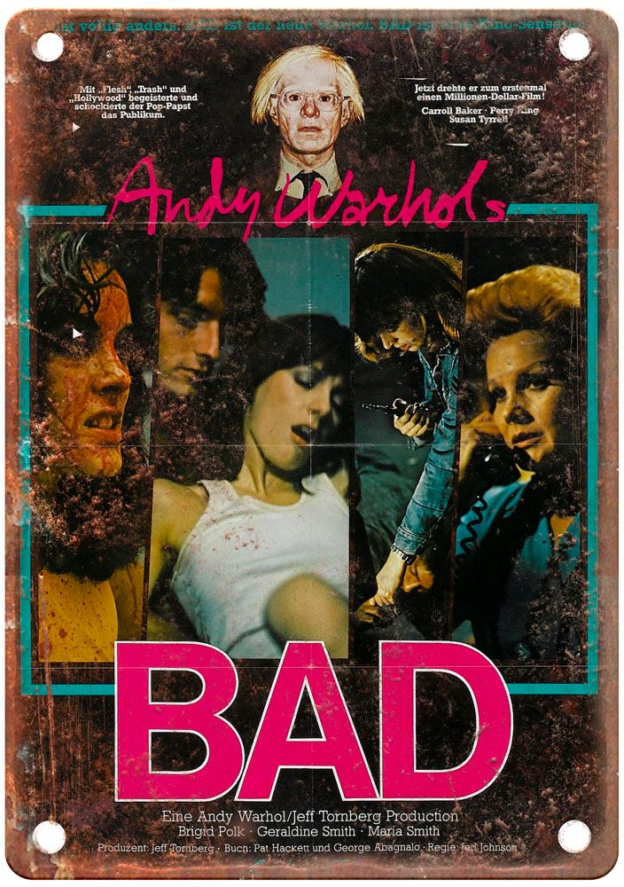 Bad 1977 Vintage Movie Poster Old Retro Look Metal Sign