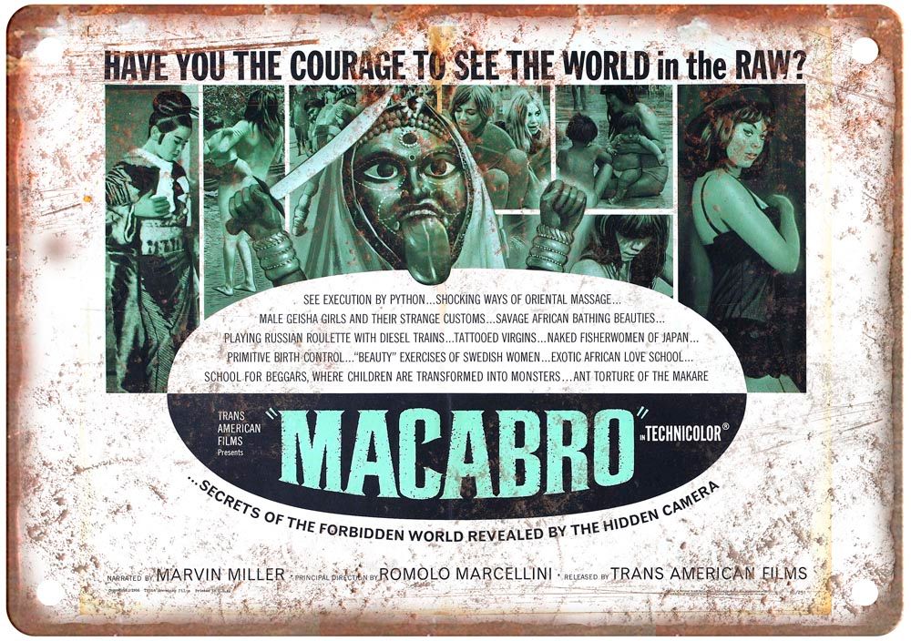 Macabro Vintage Movie Poster Old Retro Look Metal Sign