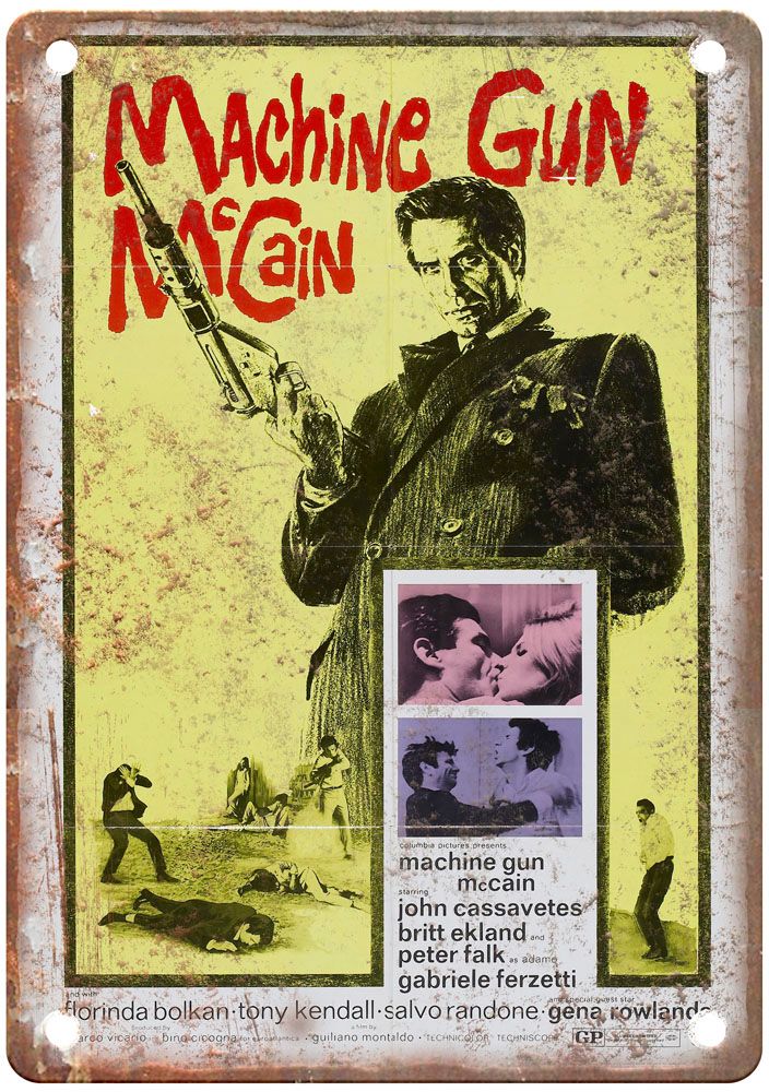 Machine Gun Mccain Vintage Movie Poster Old Retro Look Metal Sign