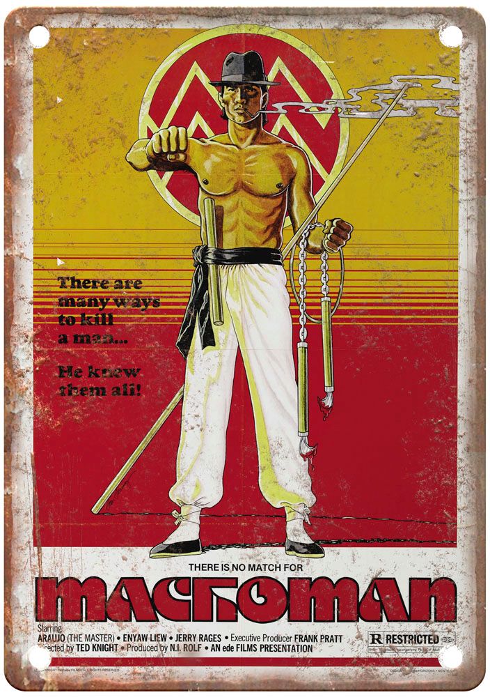 Machoman Vintage Movie Poster Old Retro Look Metal Sign