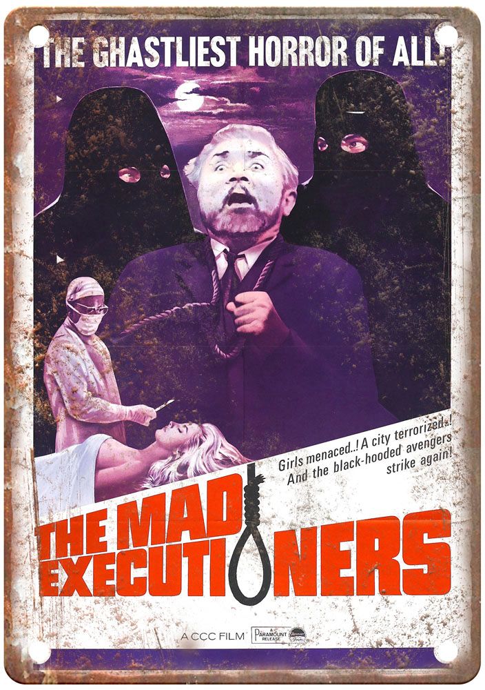 Mad Executioners Vintage Movie Poster Old Retro Look Metal Sign