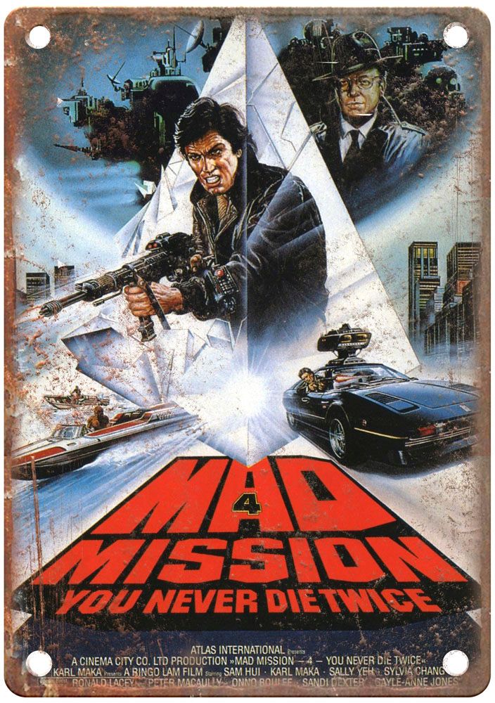 Mad Mission 4 Vintage Movie Poster Old Retro Look Metal Sign