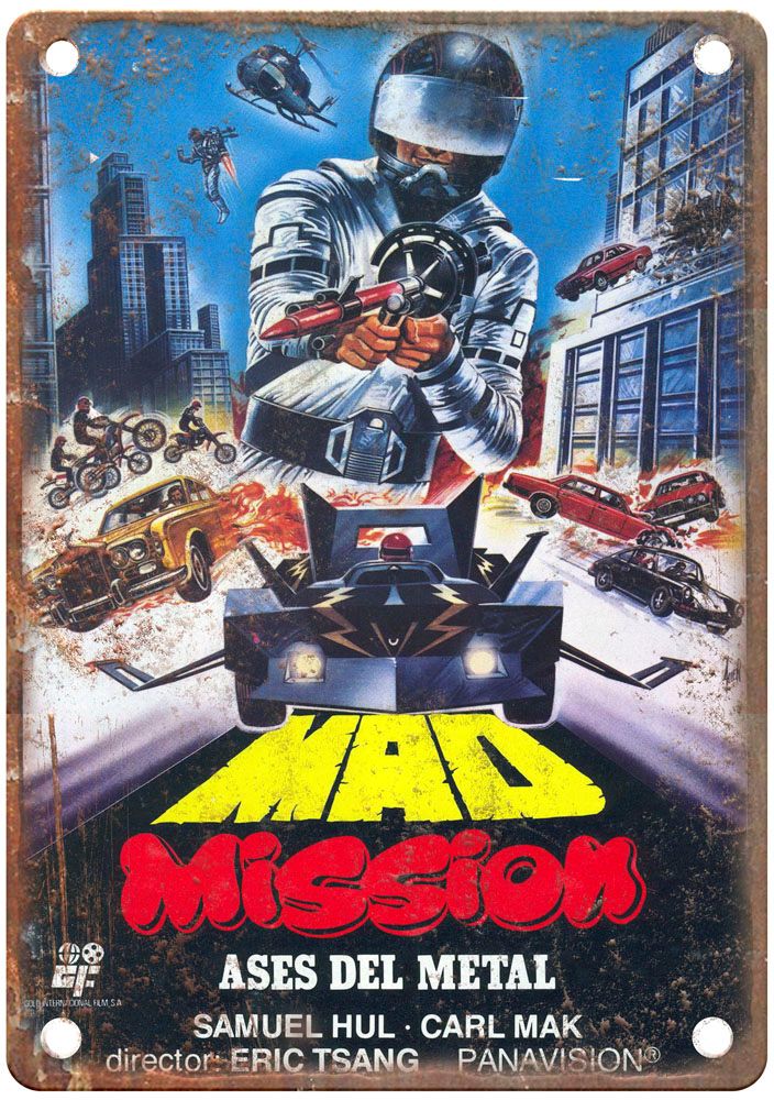 Mad Mission 1982 Vintage Movie Poster Old Retro Look Metal Sign