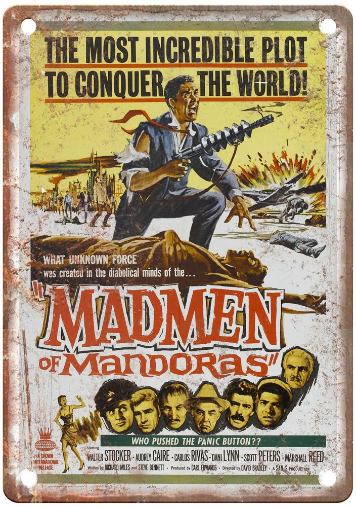 Madmen Of Mandoras Vintage Movie Poster Old Retro Look Metal Sign