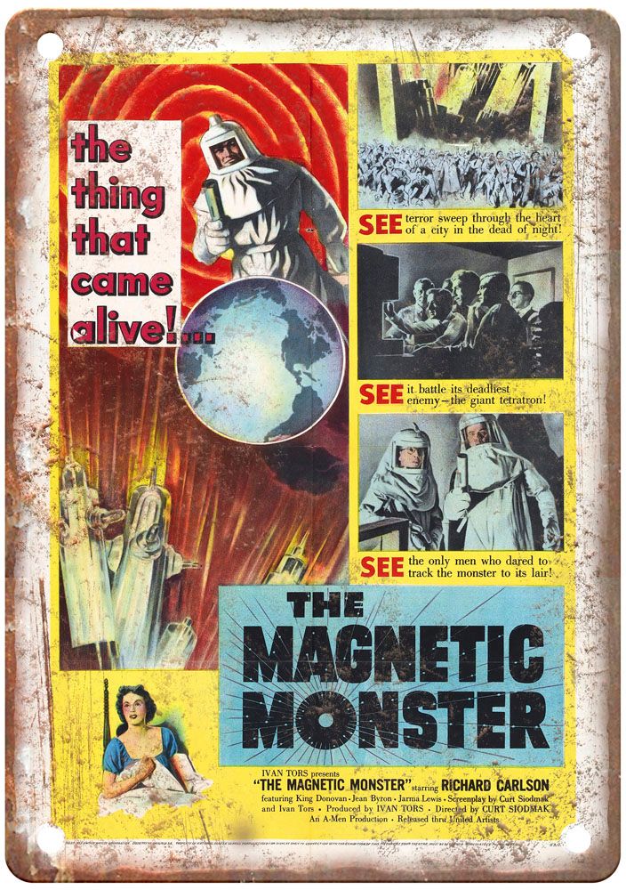 Magnetic Monster Vintage Movie Poster Old Retro Look Metal Sign