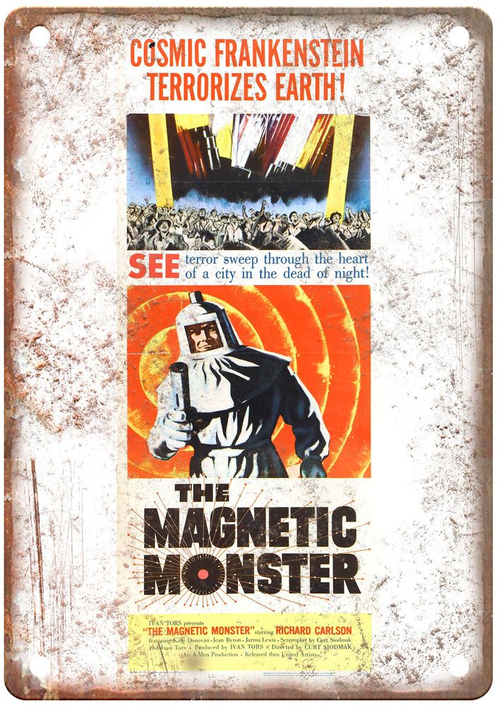 Magnetic Monster Vintage Movie Poster Old Retro Look Metal Sign