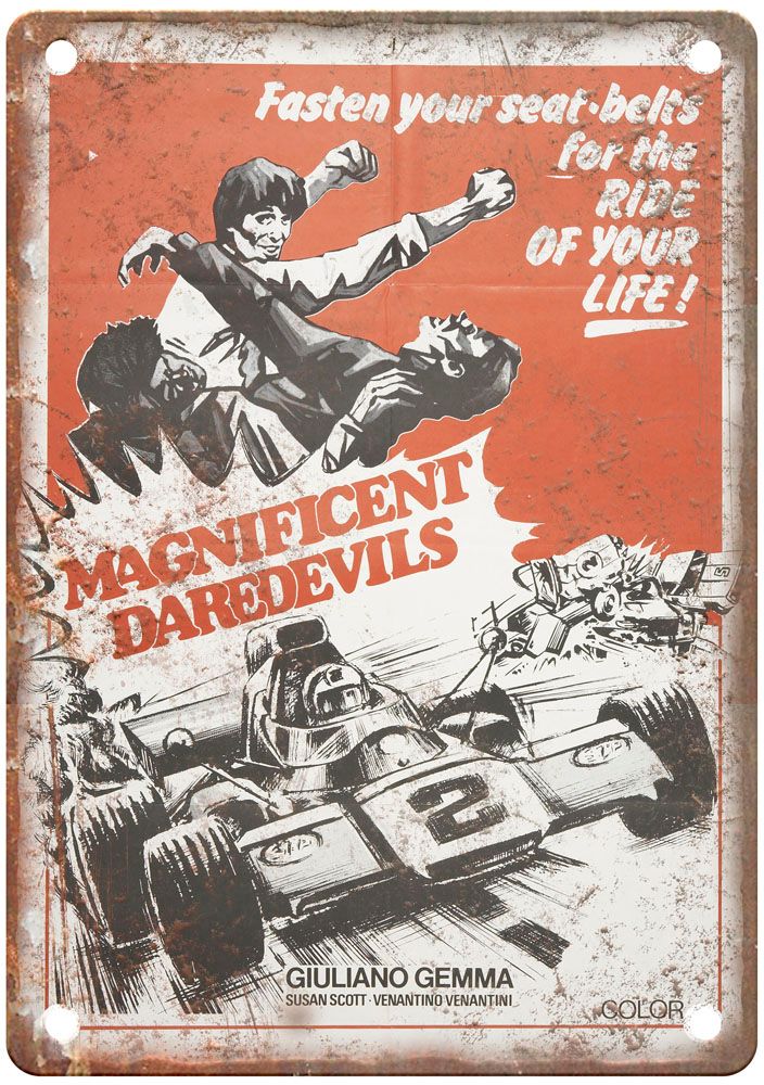 Magnificent Daredevils Vintage Movie Poster Old Retro Look Metal Sign