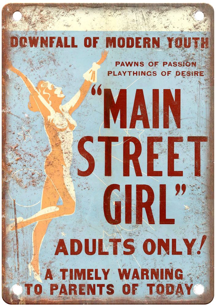 Main Street Girl Vintage Movie Poster Old Retro Look Metal Sign