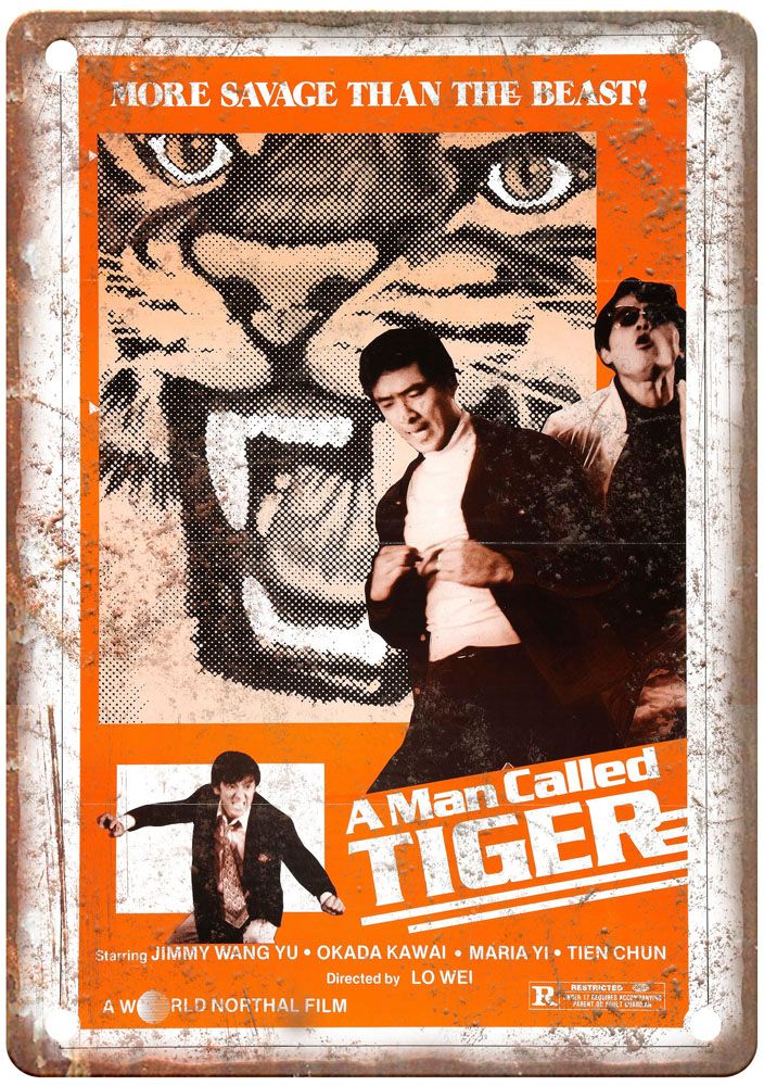 Man Called Tiger Vintage Movie Poster Old Retro Look Metal Sign