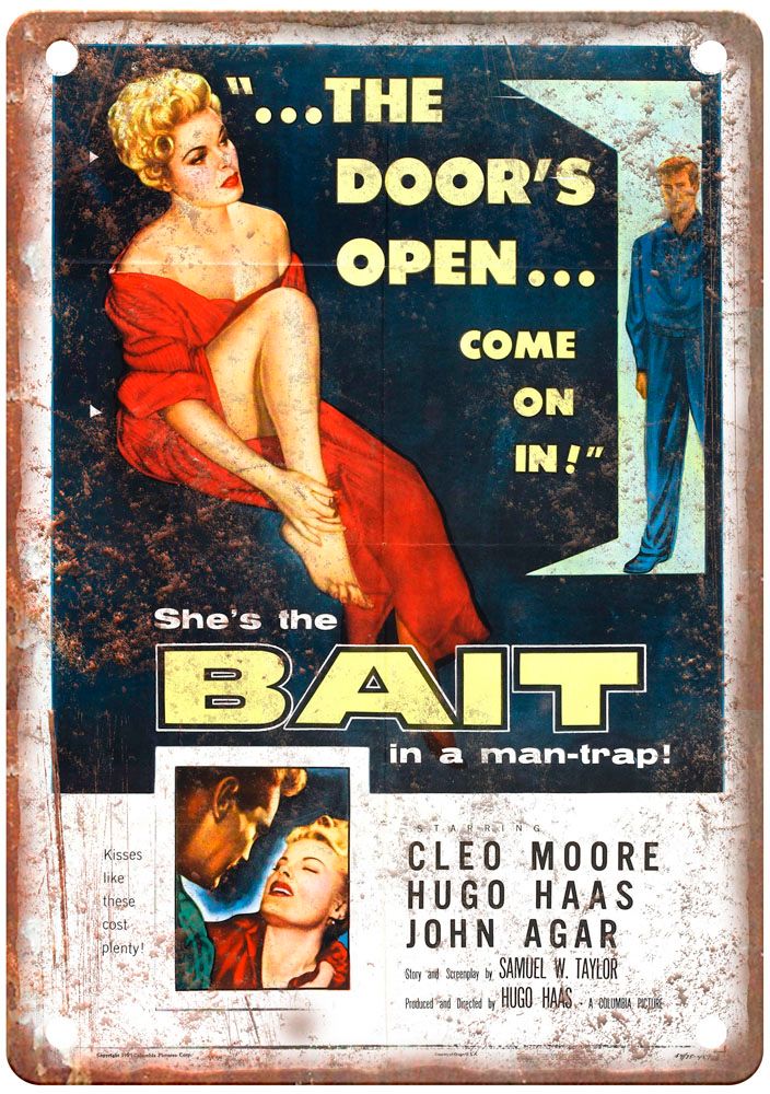 Bait 1954 Vintage Movie Poster Old Retro Look Metal Sign